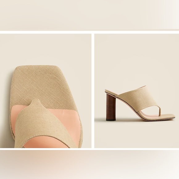 J CREW Heeled Thong Sandals in Linen - Picture 2 of 13